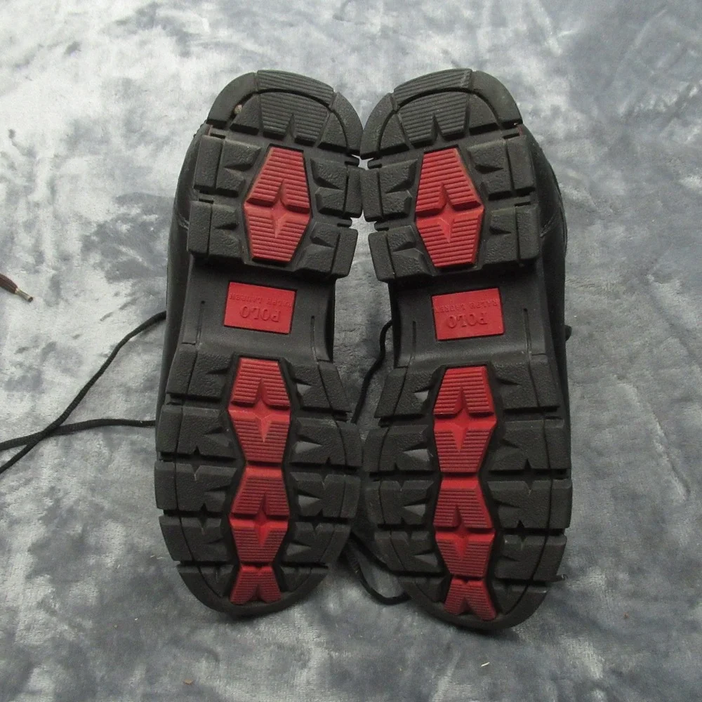 Polo Ralph Lauren Men Delton Boots 10D Black Leather Suede Winter Snow Rugged‎